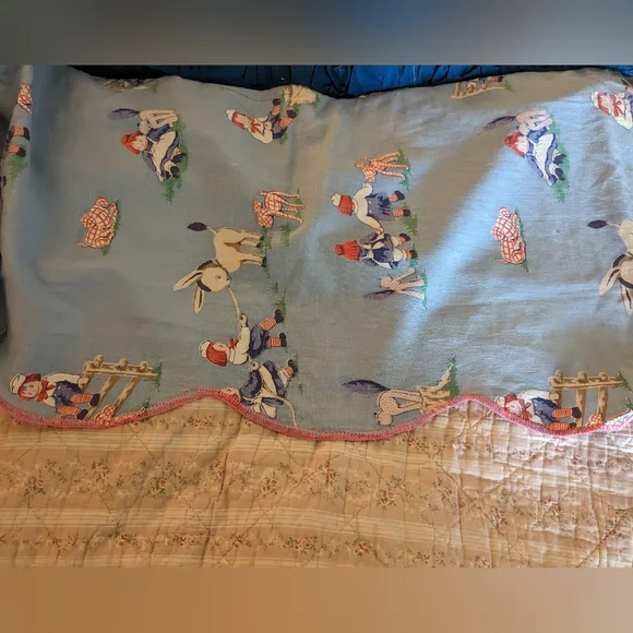 1930s Raggedy Ann and Andy Bedding Set 7pc Bedspread Curtains Chair Cover